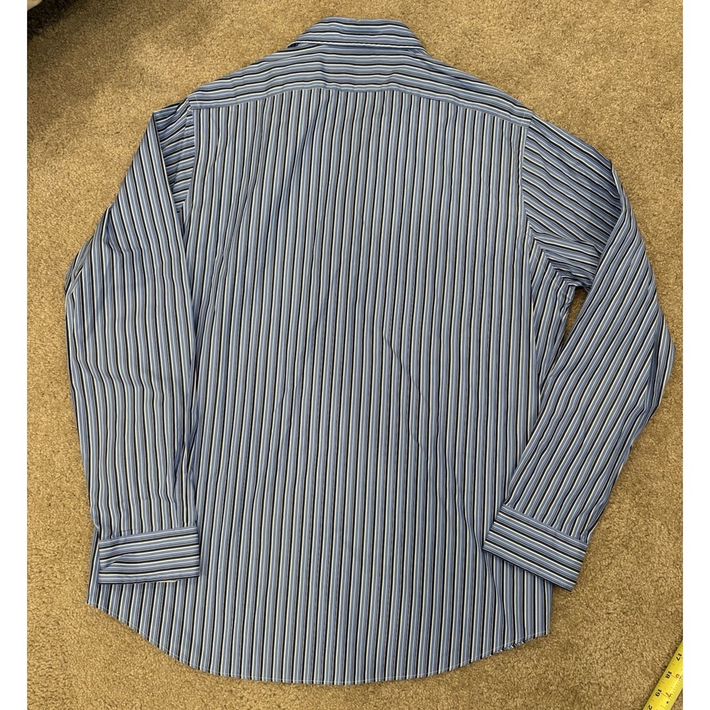Polo Ralph Lauren Classic Fit Button Down Shirt Blue Striped Men's XL Cotton - Picture 4 of 8